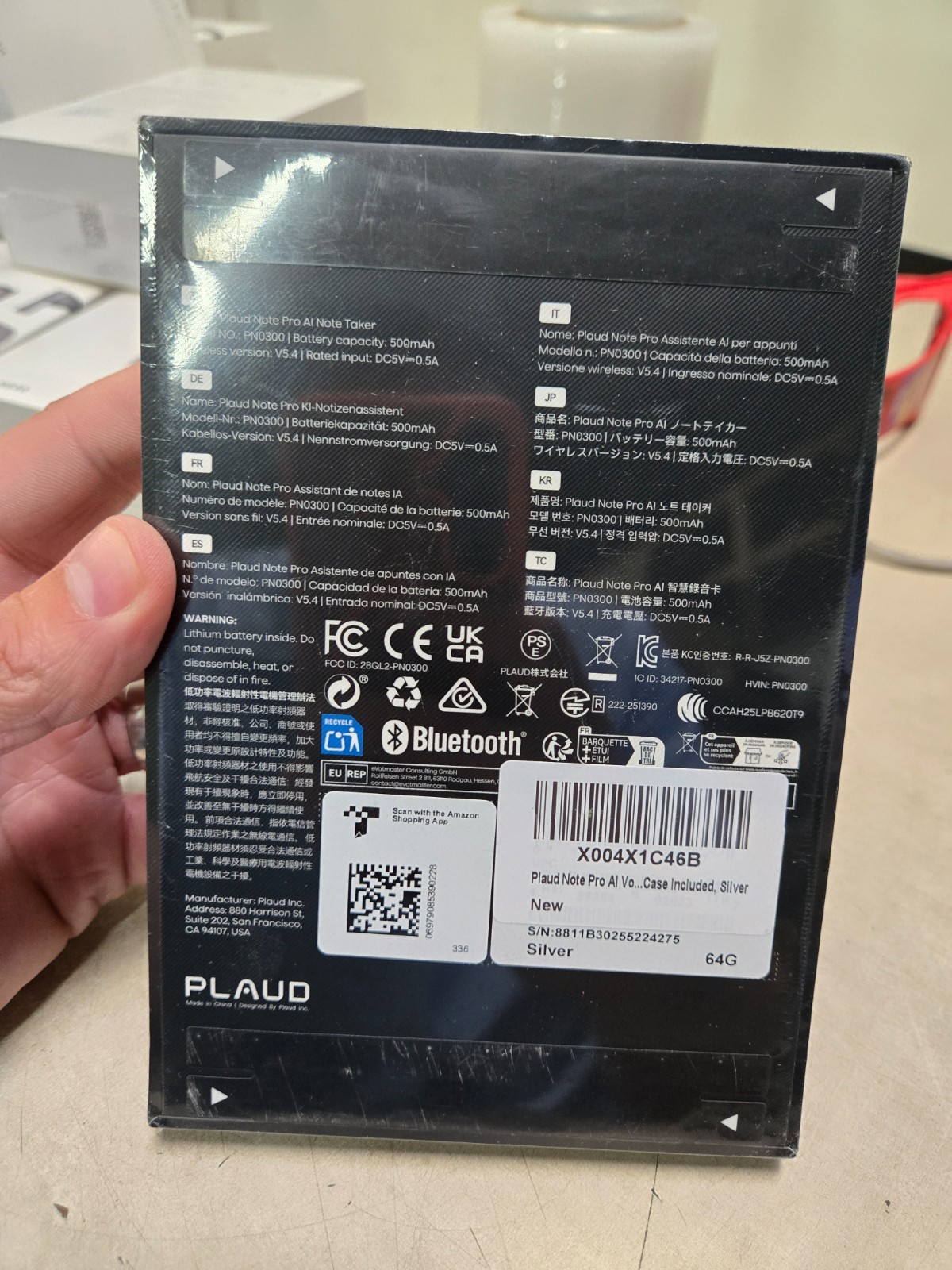 Plaud Note Pro AI Voice Recorder Note Taker PN0300 64GB Silver SEALED!