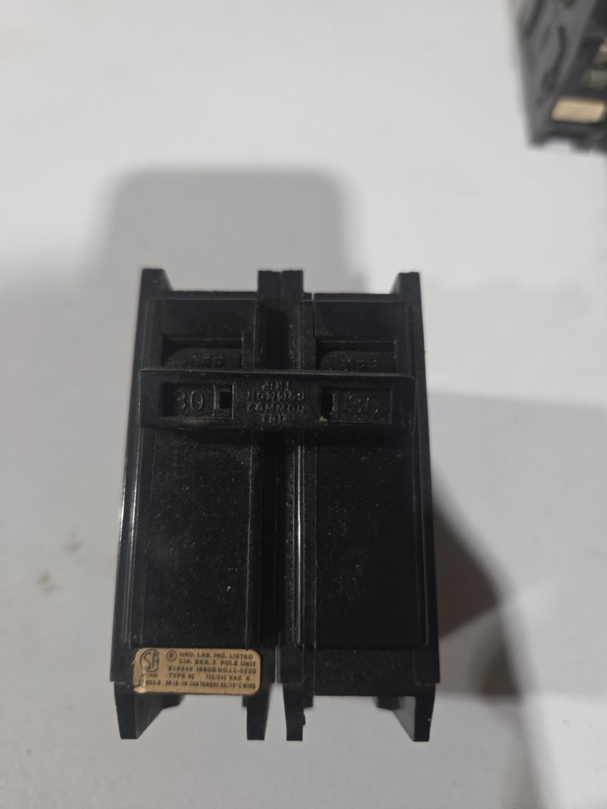 GtE sylvania 30 Amp 240 Volt 2 Pole Bolt-On Circuit Breaker