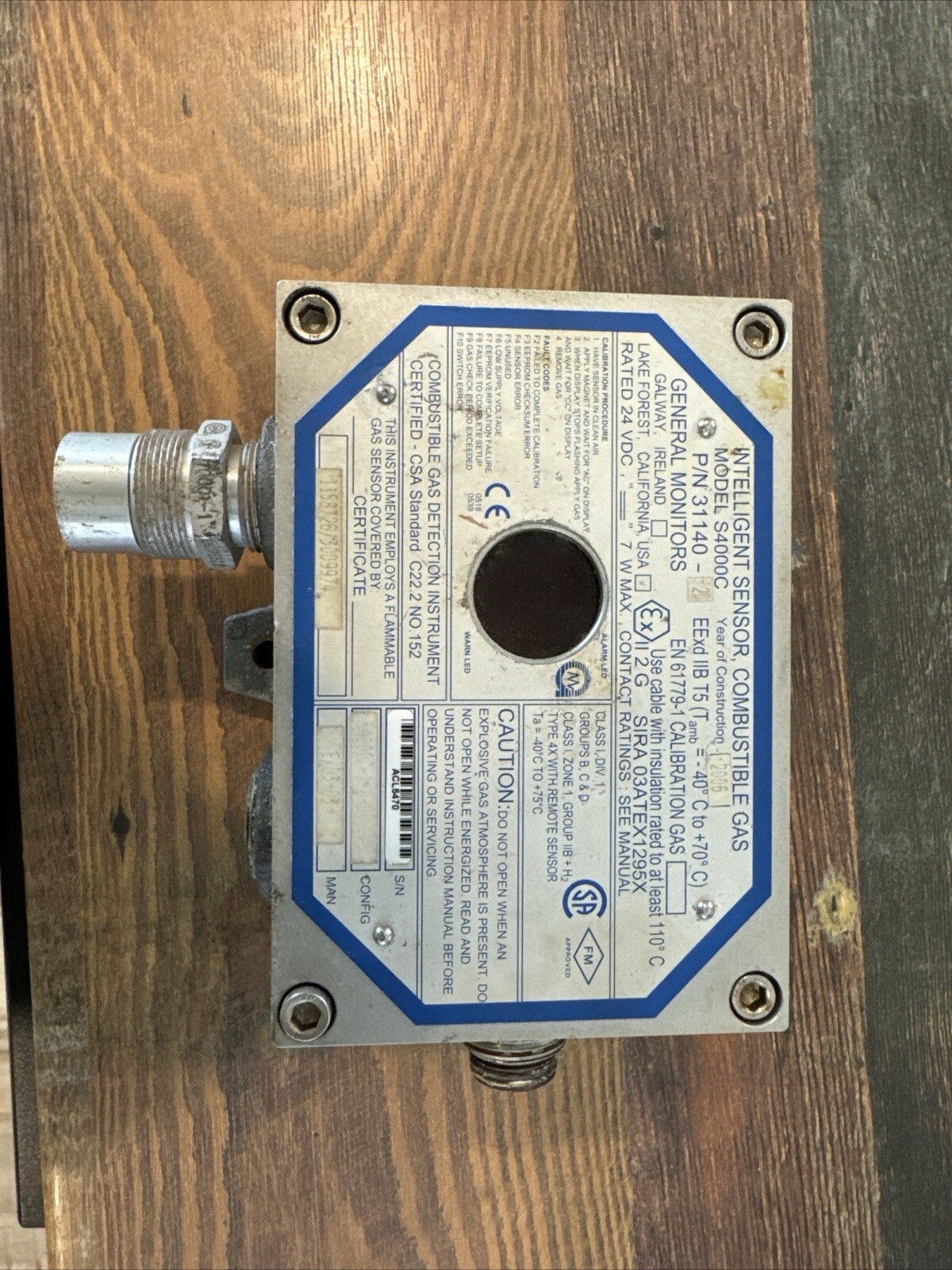 General Monitors S4000C Combustible Gas Detector P/N31140.