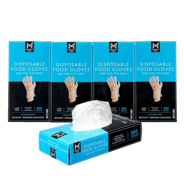 Member’s Mark Disposable Food Gloves, 500 ct., 4 pk -Free Delivery