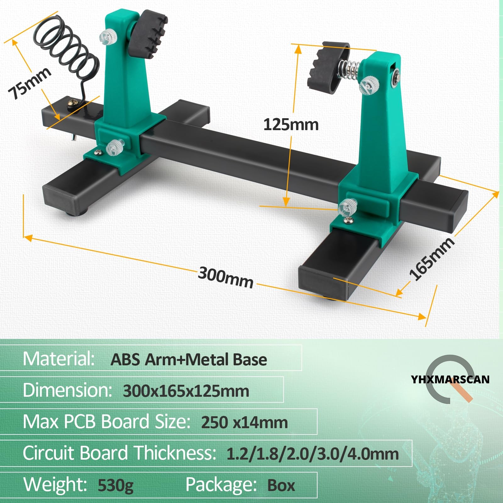 Adjustable PCB Holder Soldering Clamp for Circuit Board Blue and Green