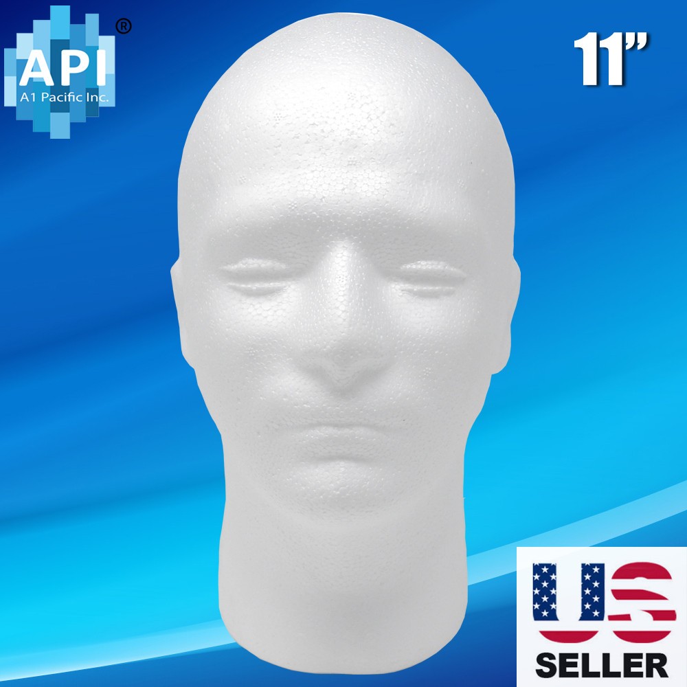 11′ MALE FOAM MANNEQUIN MANIKIN head wig display hat glasses