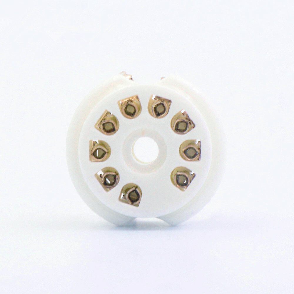 16Pcs 9 Pin Ceramic Tube Socket for 12AX7 EL84 5670 6922 12AU7 Audio PCB Mount