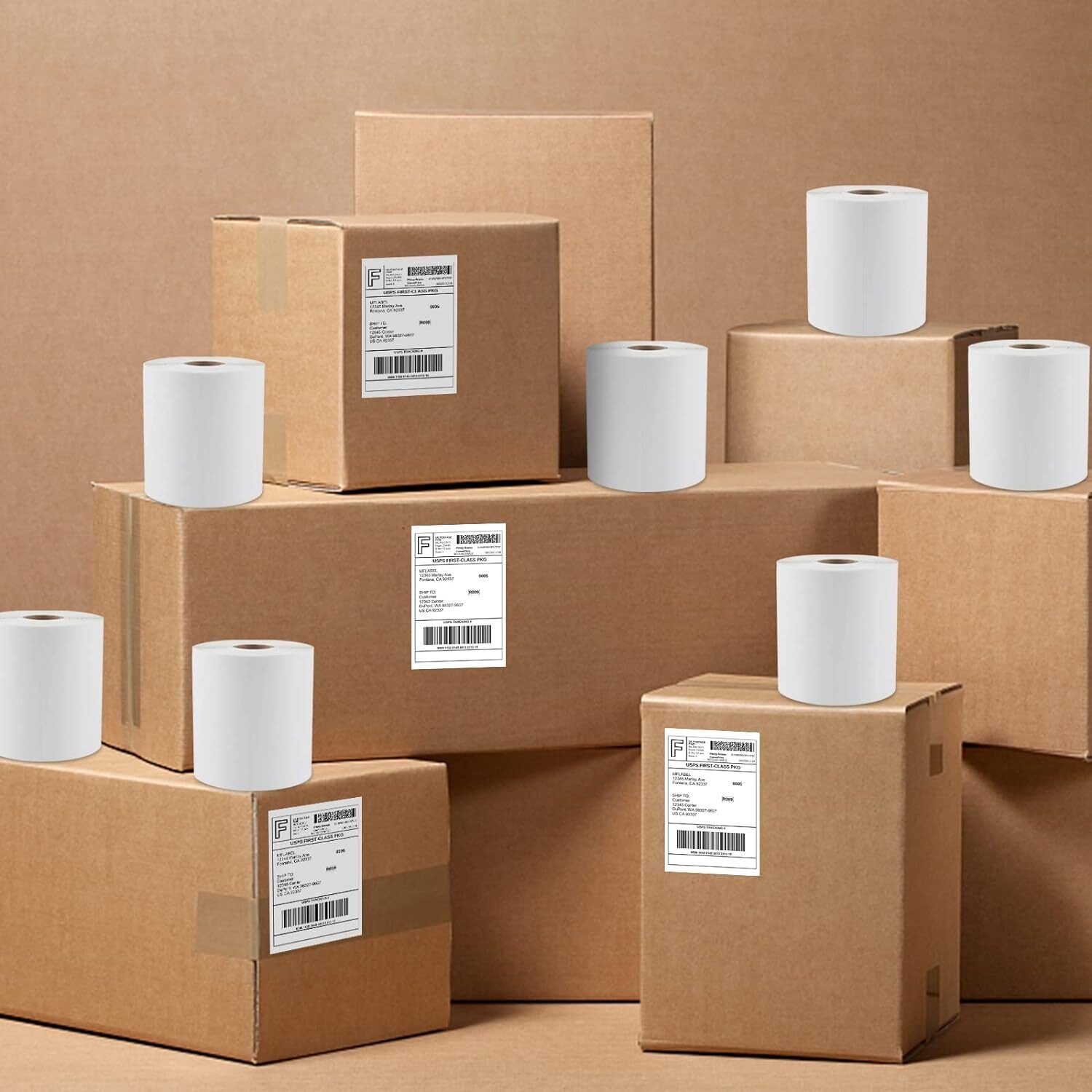 2 Rolls 4″ x 6″ Direct Thermal Shipping Labels 250 Labels/Roll for Zebra & Rollo