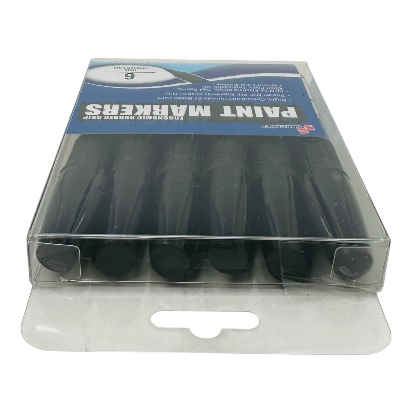 6 Count Oil Based BLACK Paint Markers for Wood Metal Glass Plastic – Rubber Grip