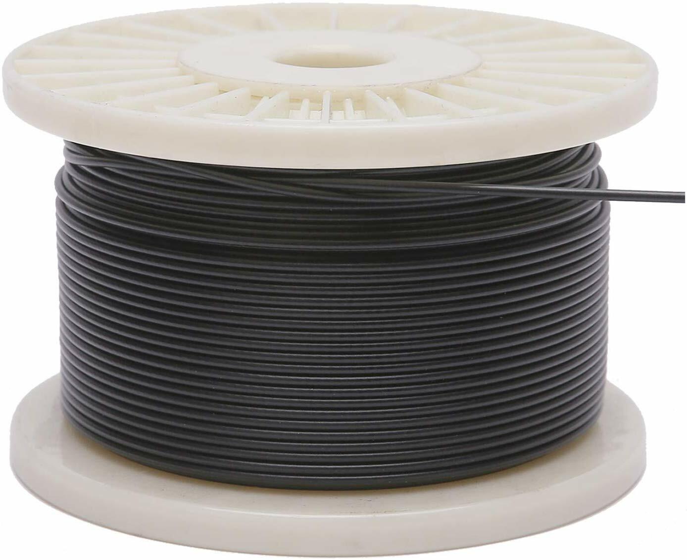 Vinyl Coated Stainless Steel 304 Cable Wire Rope 7×7, Black, 1/16″ – 1/8″