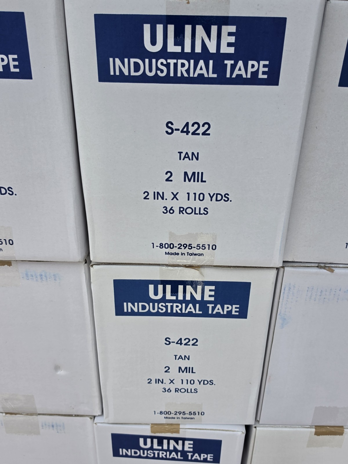 ULINE S-422 Industrial Pack & Ship Tan Tape 2″ x 110 Yards SEALED 36 ROLLS TOTAL