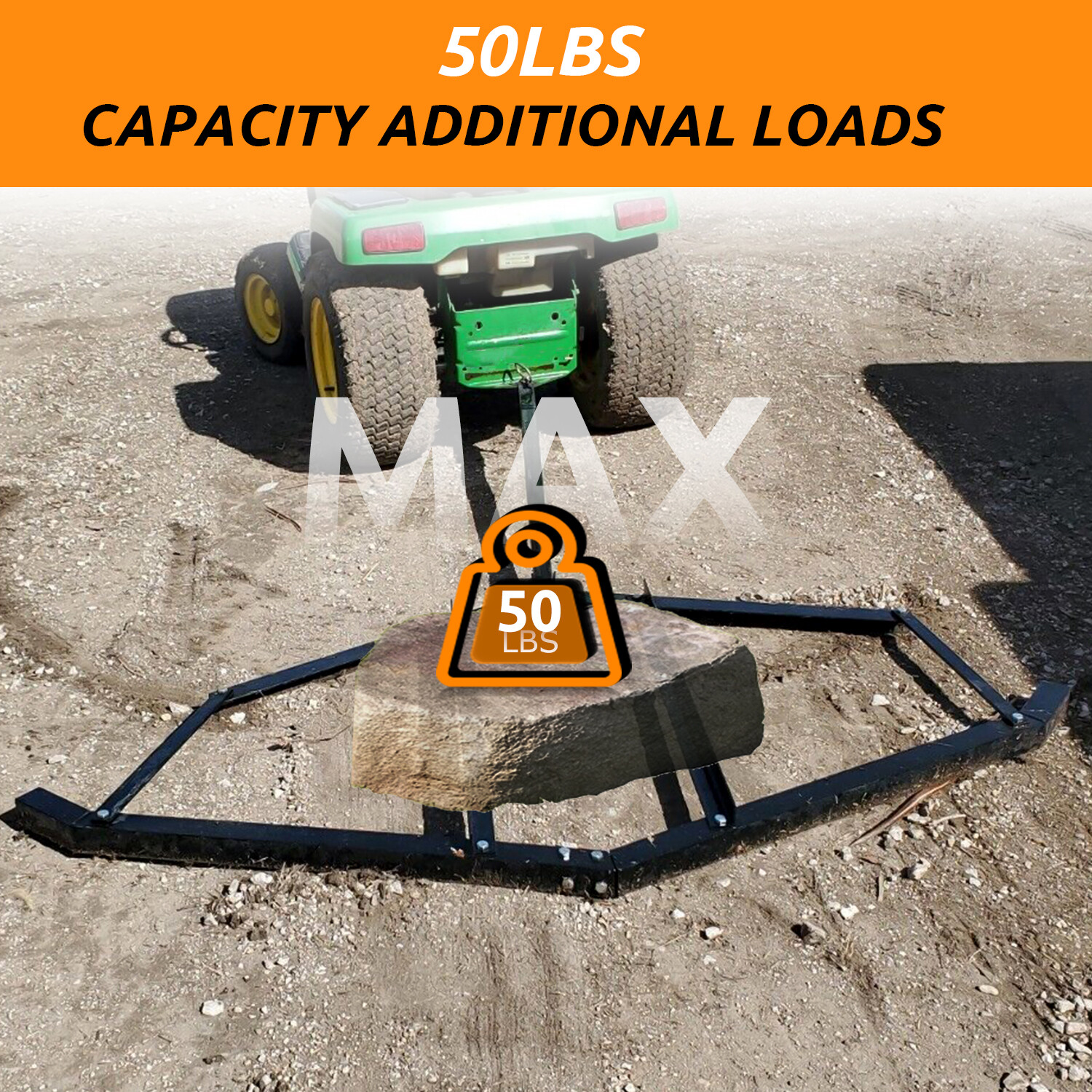 Tow Behind Drag Harrow 72″ Width For Garden Lawn Tractor Adjustable Center Bars