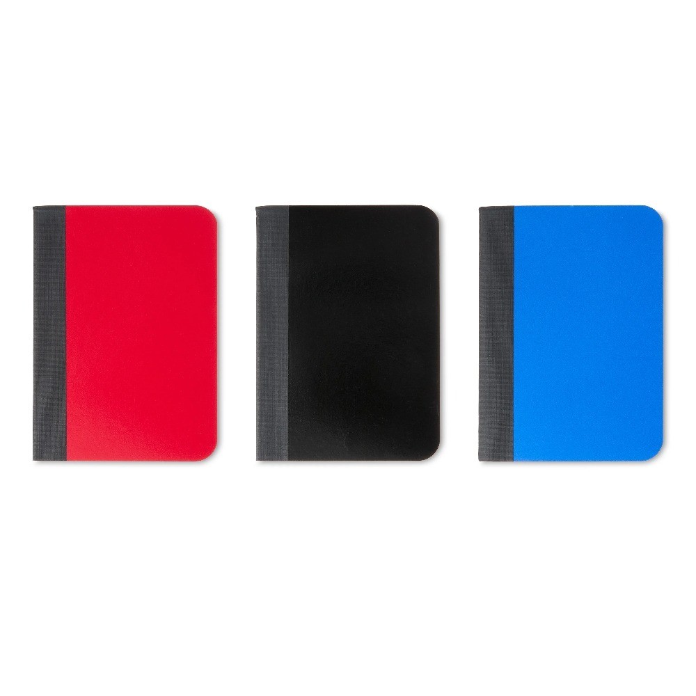 (4 pack) Ruled Mini Composition Books, 3.25 in x 4.5 in, Assorted Colors, 80