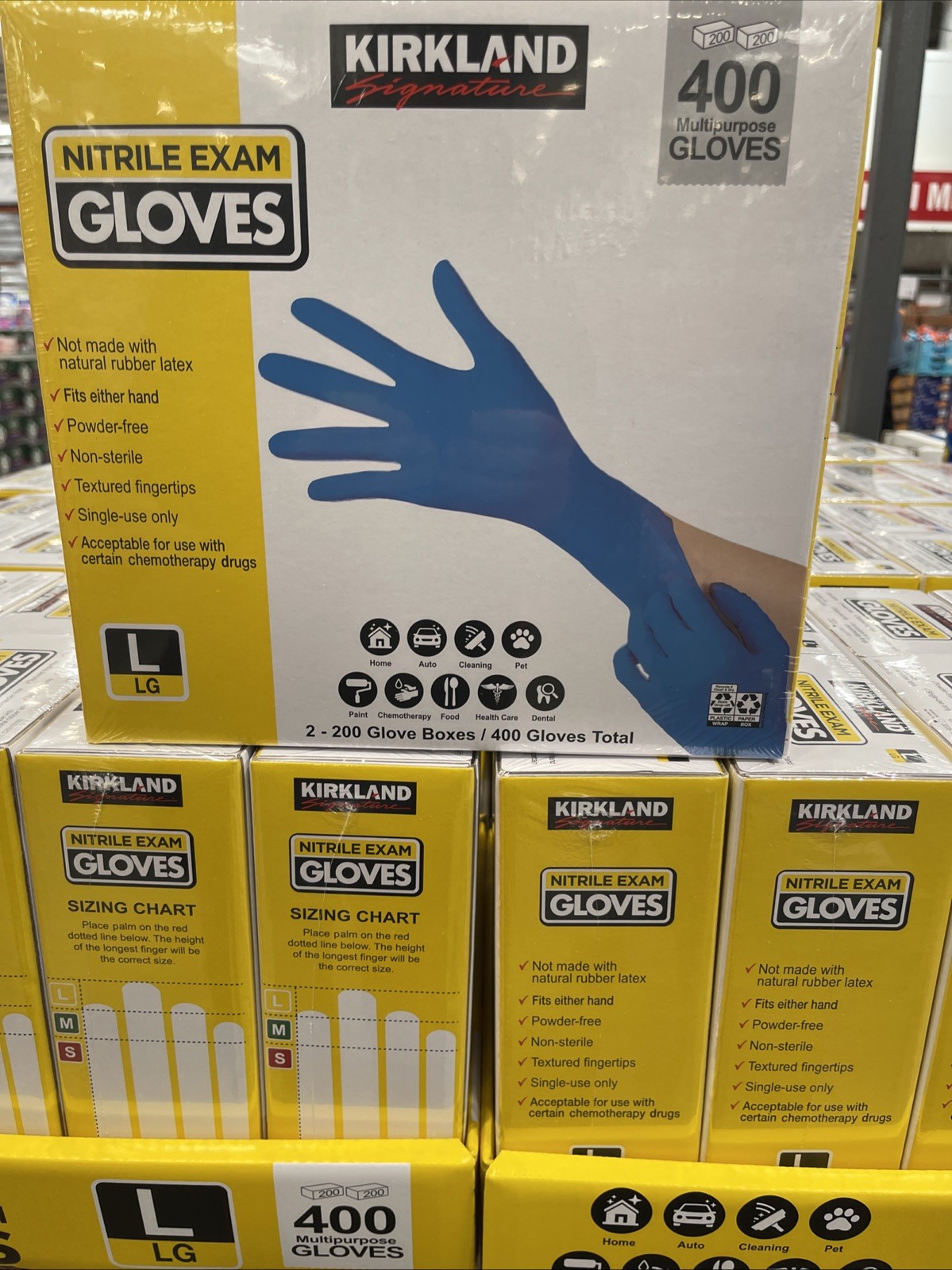 Kirkland Signature Nitrile Exam Gloves – Large Size (400 Pieces) (467130)