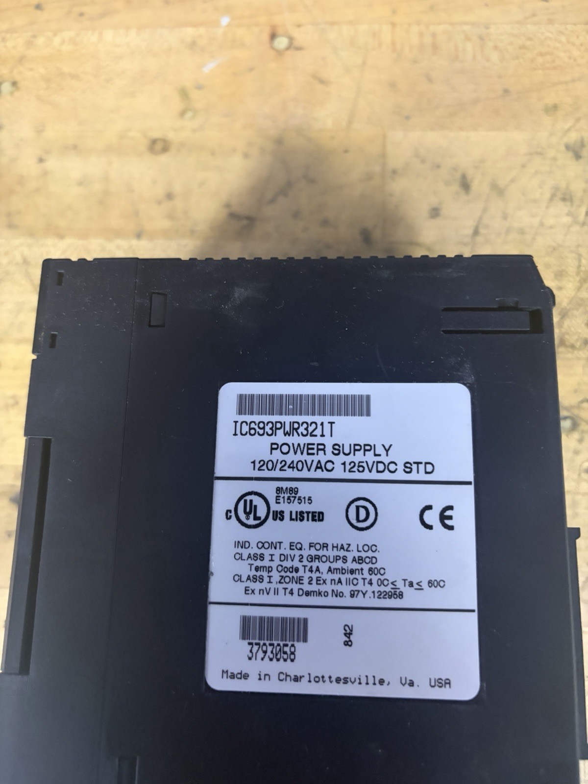 GE Fanuc PLC Power Supply IC693PWR321T 120/240VAC 125VDC USED