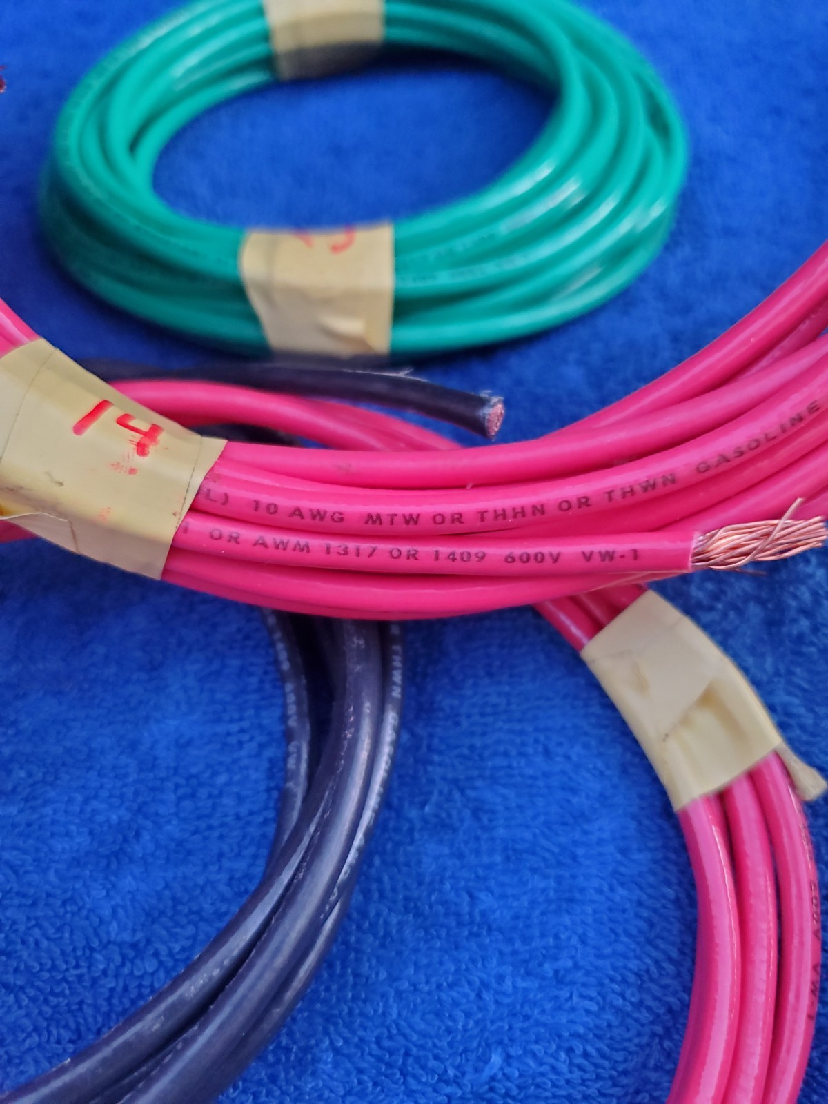Mixed Lot Power Wire 9 Lbs Stranded Copper Insulated THHN THWN 10,6,4 Awg