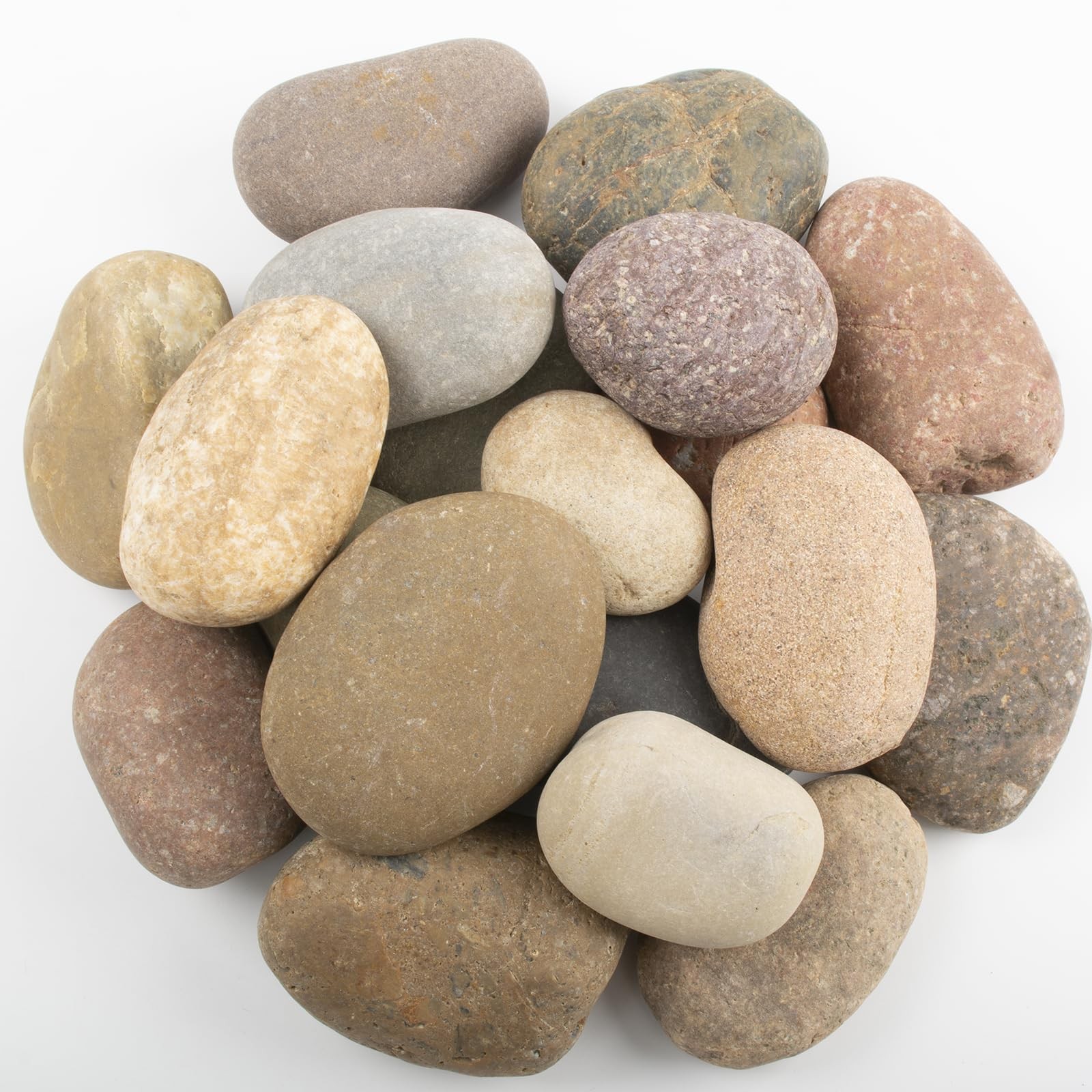 40 LBS Large Natural River Rocks – 2-3.5 Inch Unpolished Decorative Pebbles f…