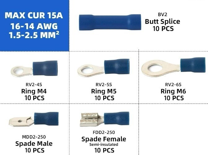 385PCS Solderless Wire Connectors Kit Electrical Terminal Kit B Style: 385 PCS