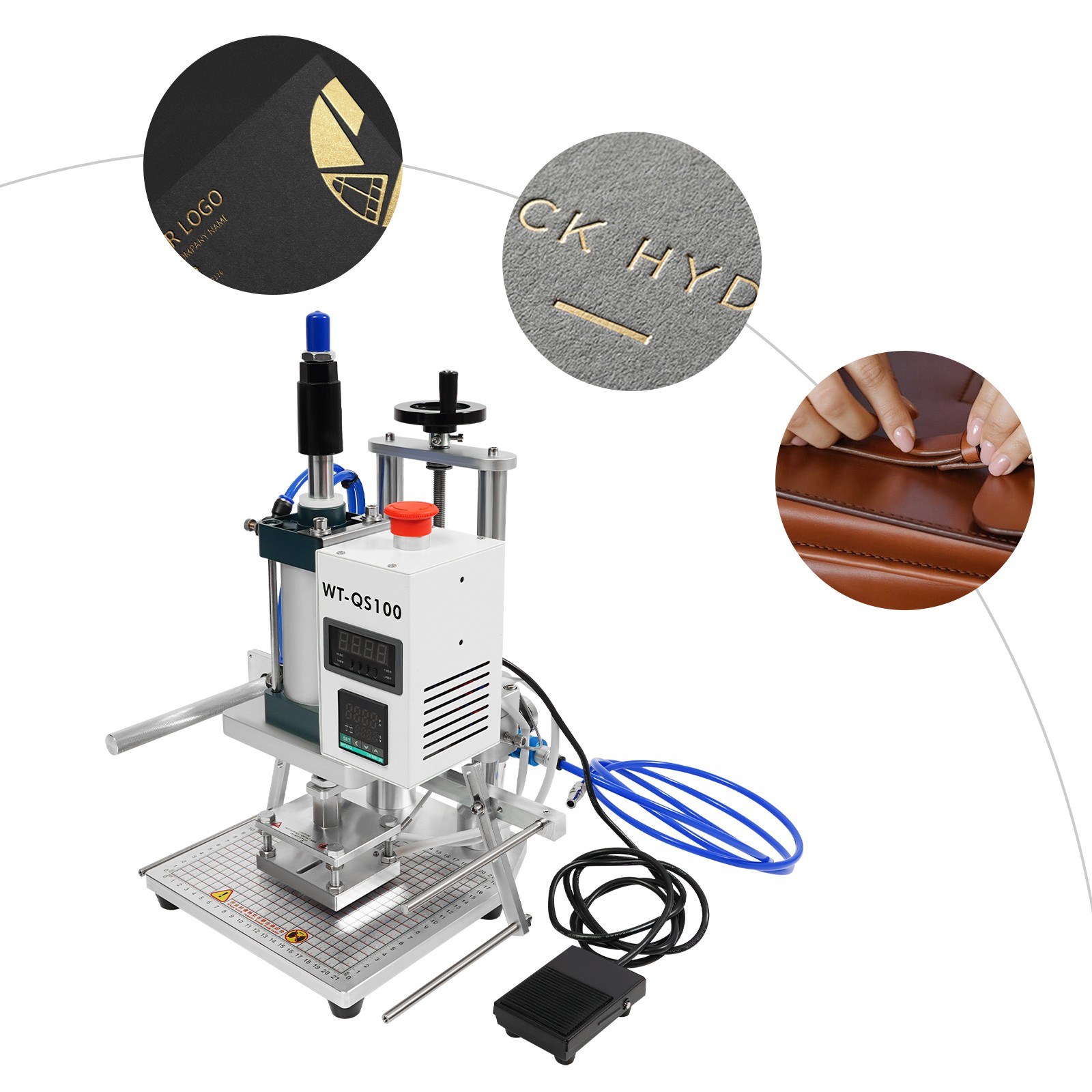 Pneumatic Hot Foil Stamping Machine PVC Leather Pu Paper Digital Emboss Machine