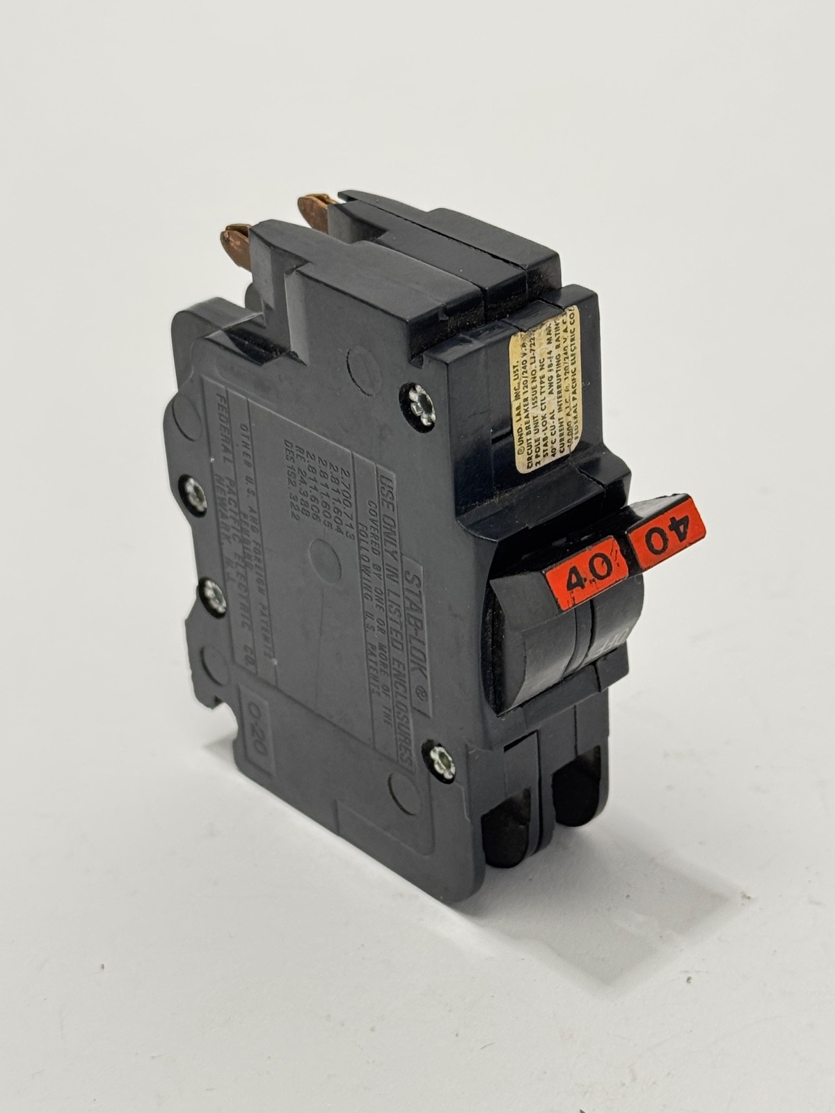 Federal Pacific Electric NC240 2 Pole 40 Amp 120v Stab-Lok Circuit Breaker