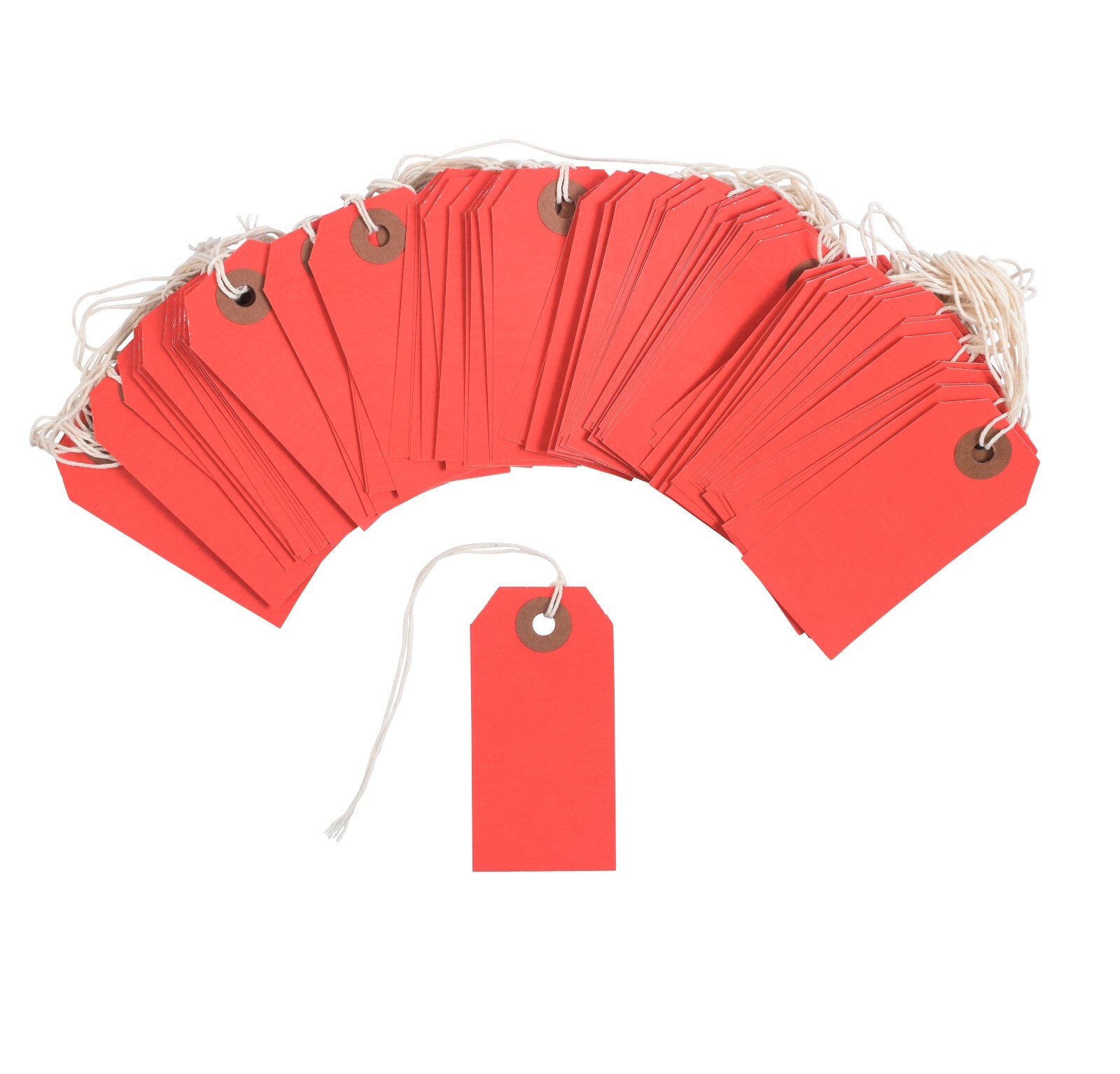 100 Red Cardstock Tags 3 1/4″ x 1 5/8″ Size 2 Inventory Price Tag with String