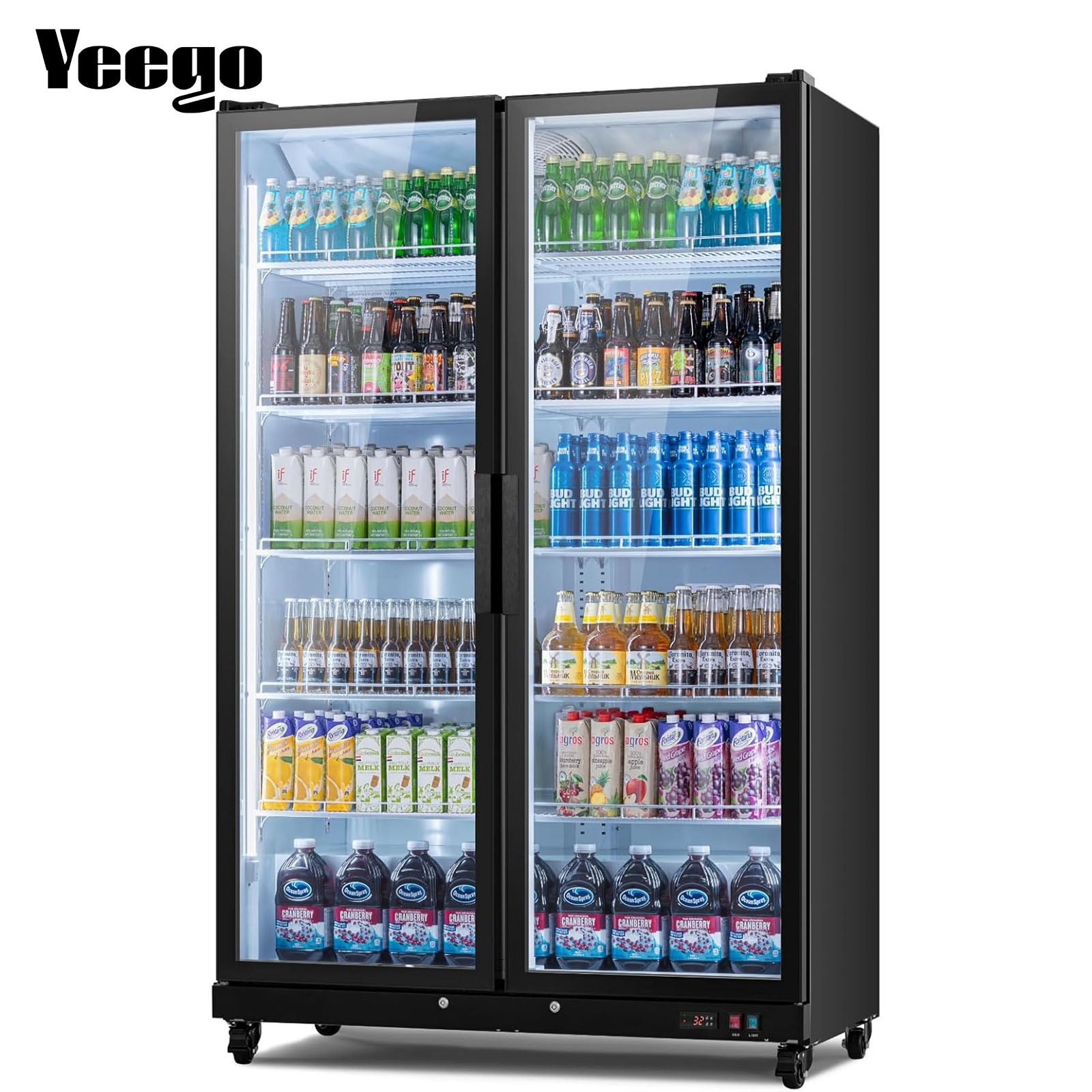 Yeego Single Glass Door Merchandiser Refrigerator Beverage Cooler 37.79Cu.ft NEW