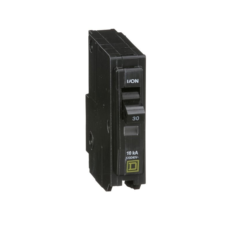 Square D QO QO130CP Circuit Breaker, Mini, 30 A, 1 -Pole, 120/240 VAC, 48 VDC, F