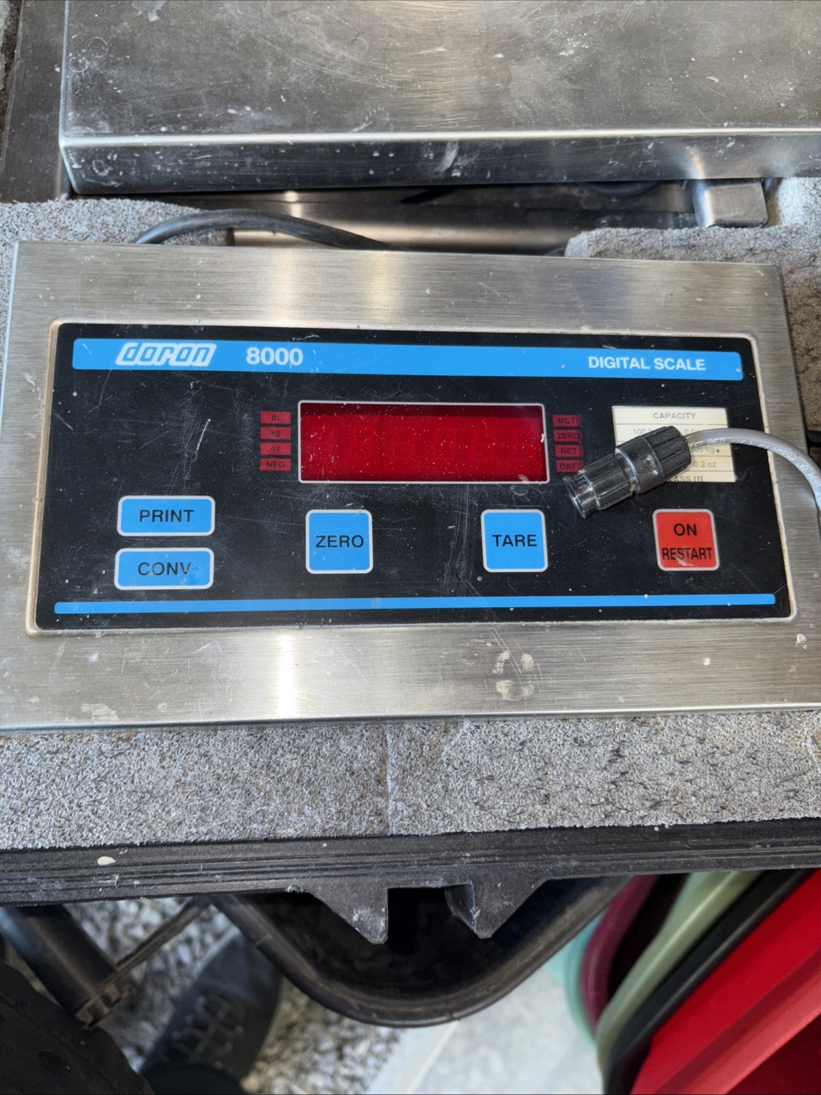 Doran 8000 Industrial Digital Scale – 100 Lb Capacity Calibrated Till 2/3/26