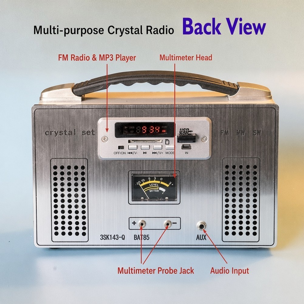 Metal Body For crystal Radio with 200x120x80mm Dimensions and For fm Support