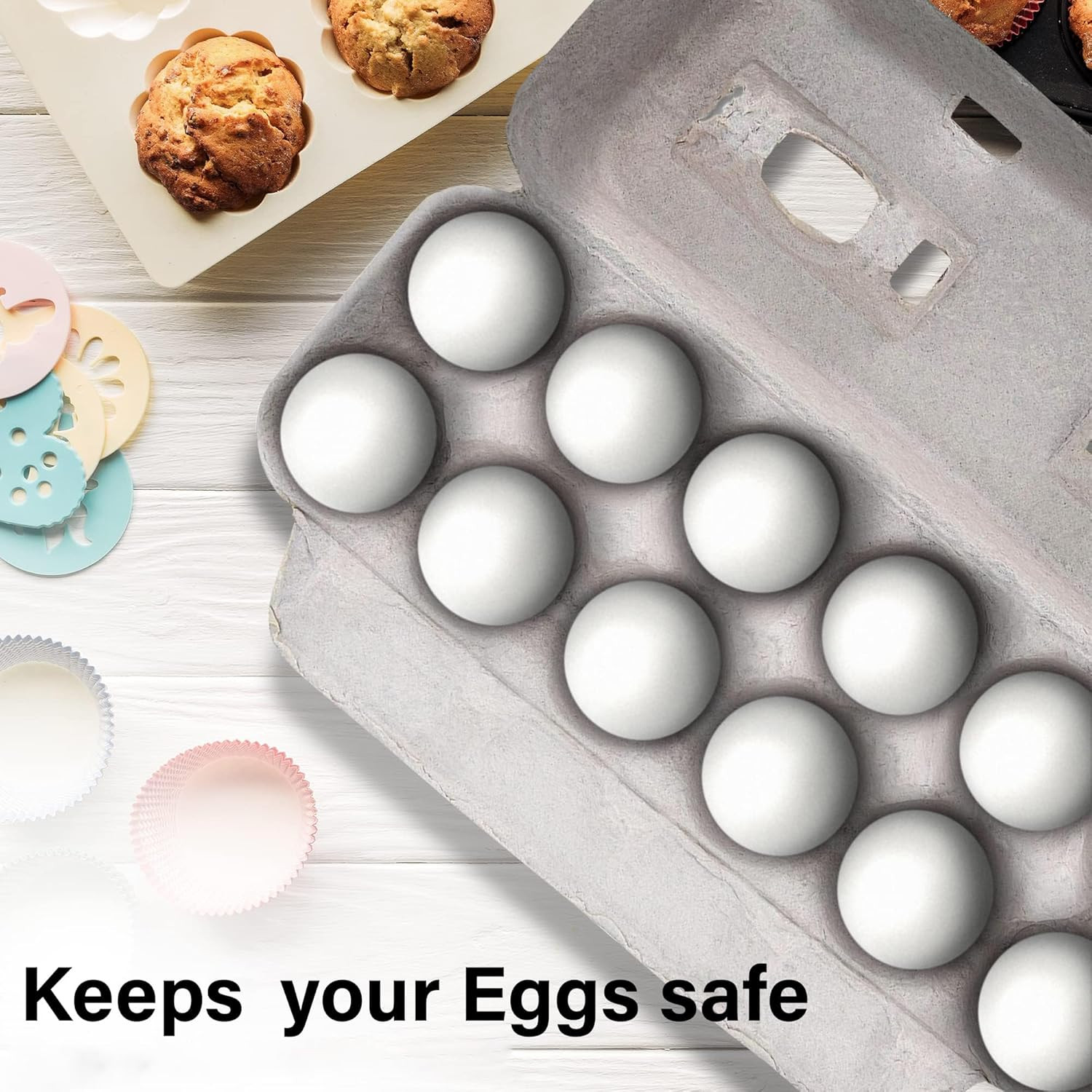 Blank Natural Pulp Egg Cartons Holds up to Twelve Eggs – 1 Dozen – Strong Sturdy