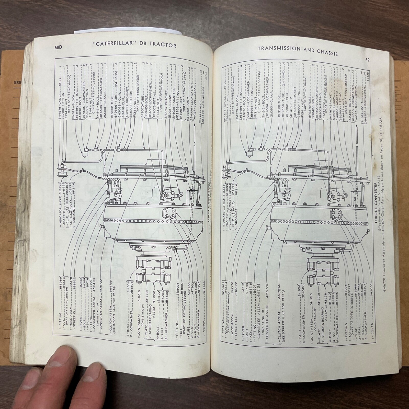 CAT Caterpillar D8 D8H PARTS MANUAL BOOK CATALOG TRACTOR BULLDOZER sn 35A1-776