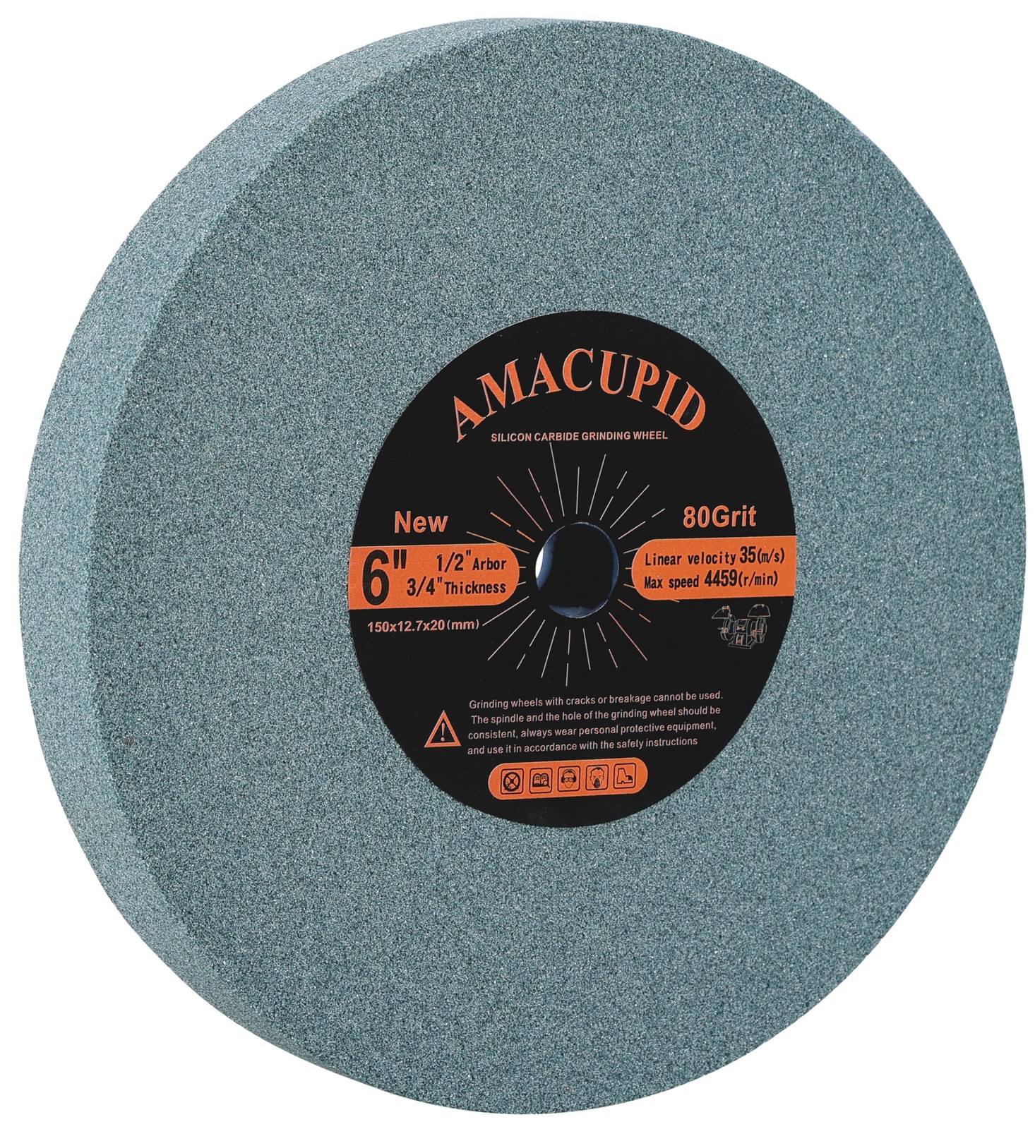 AmaCupid Bench Grinding Wheel 6 inch, Green Silicon Carbide 6 inches