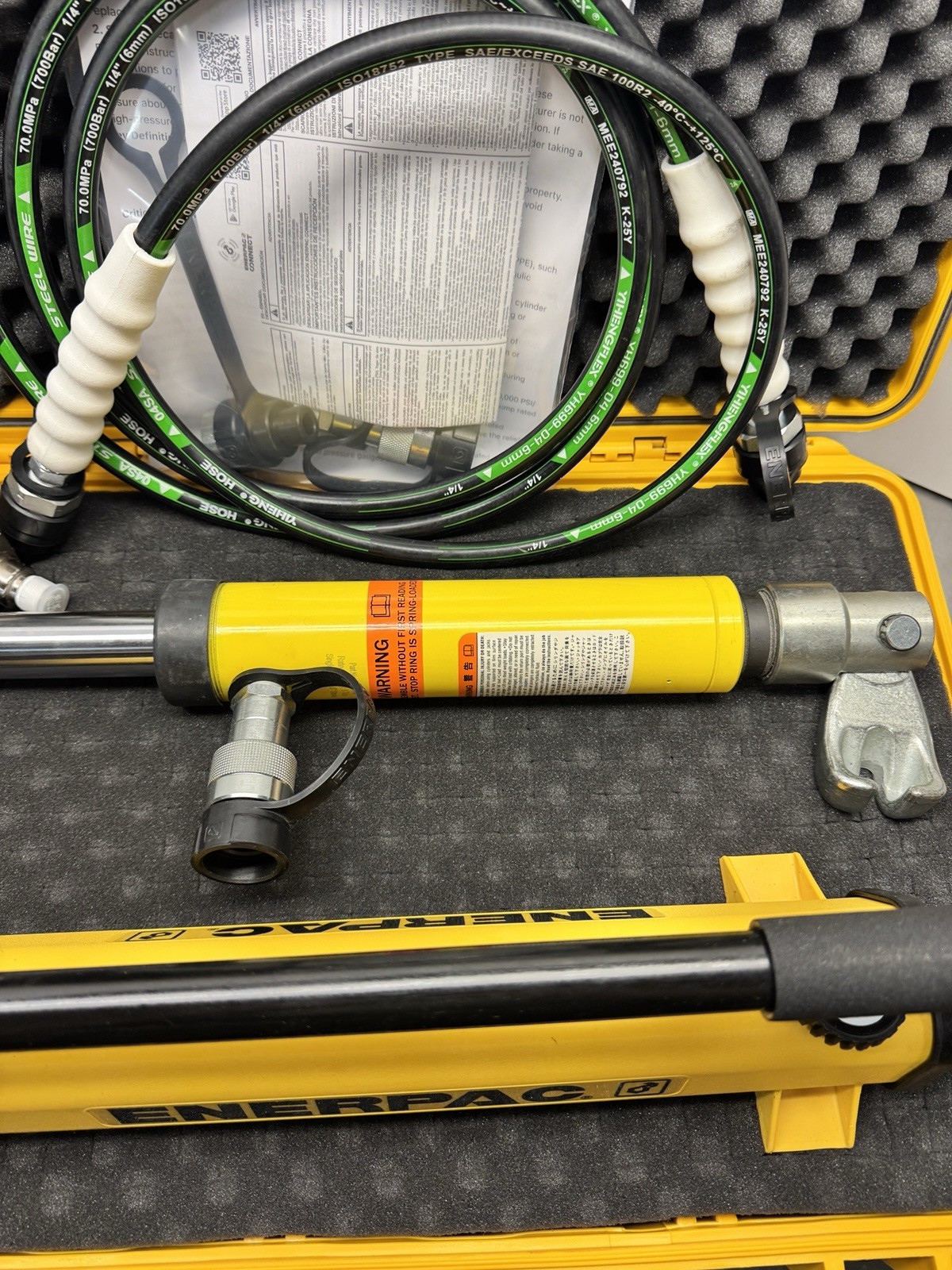 NEW 5 Ton Hydraulic Pull Set: Enerpac P392, RokSolid RSBRC46, WIKA Gauge + Case