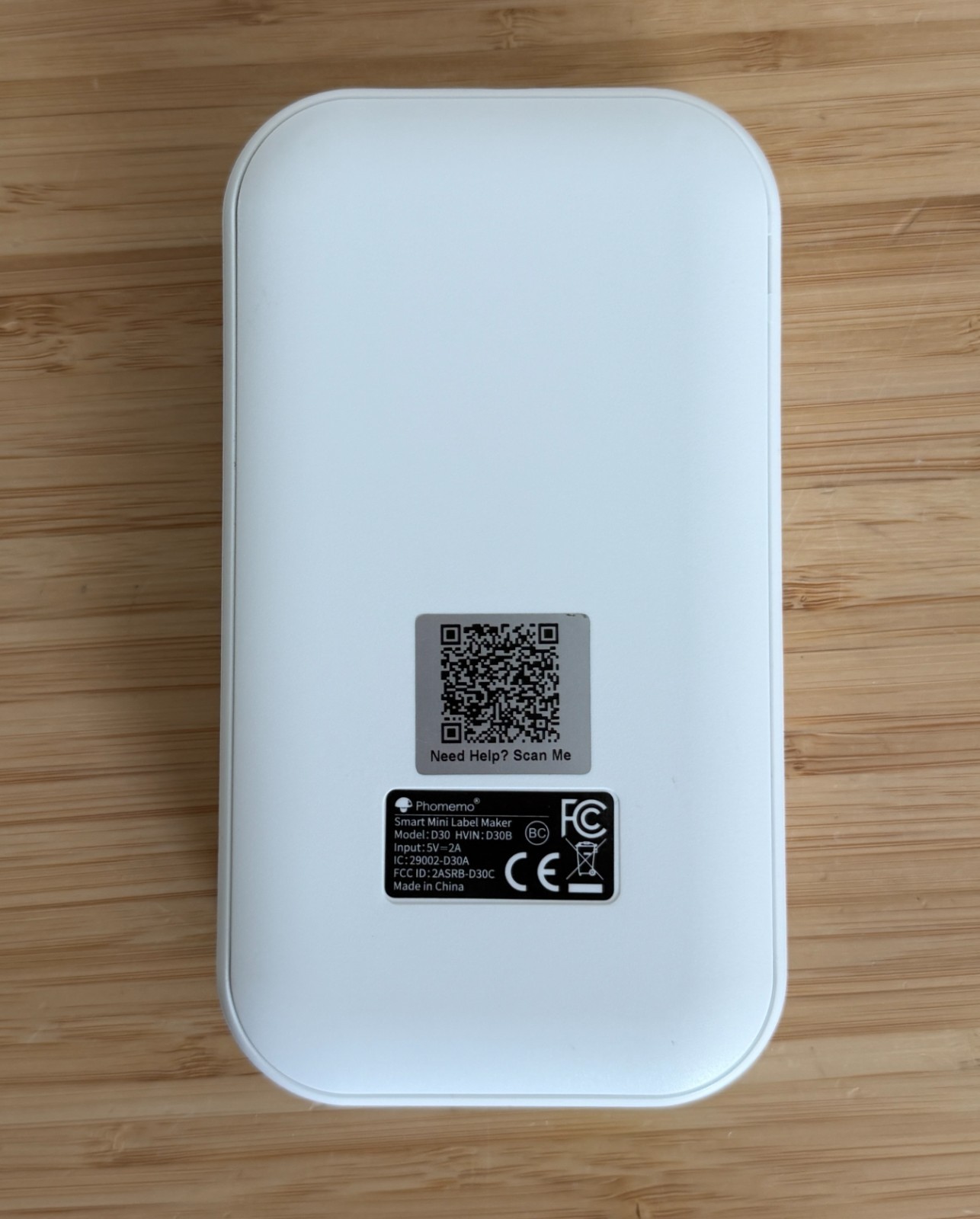 Phomemo D30 Smart Mini Label Maker White *OPEN BOX* + Sample Paper & Cord app