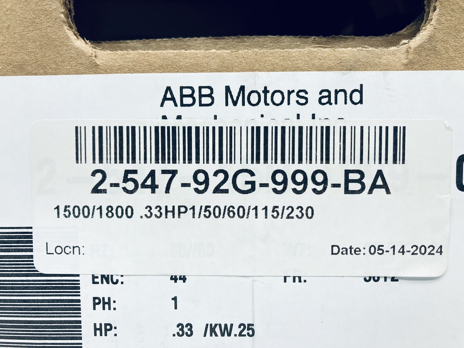 BALDOR 34N546Z775 VIKING PUMP MOTOR .33HP 1/3HP 115/230V 1450/1750RPM 56YZ IE2