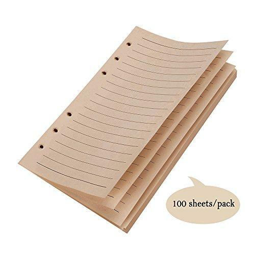Refills Lined Paper, MALEDEN Refillable A6 Paper for 5×7 Journal Notebook