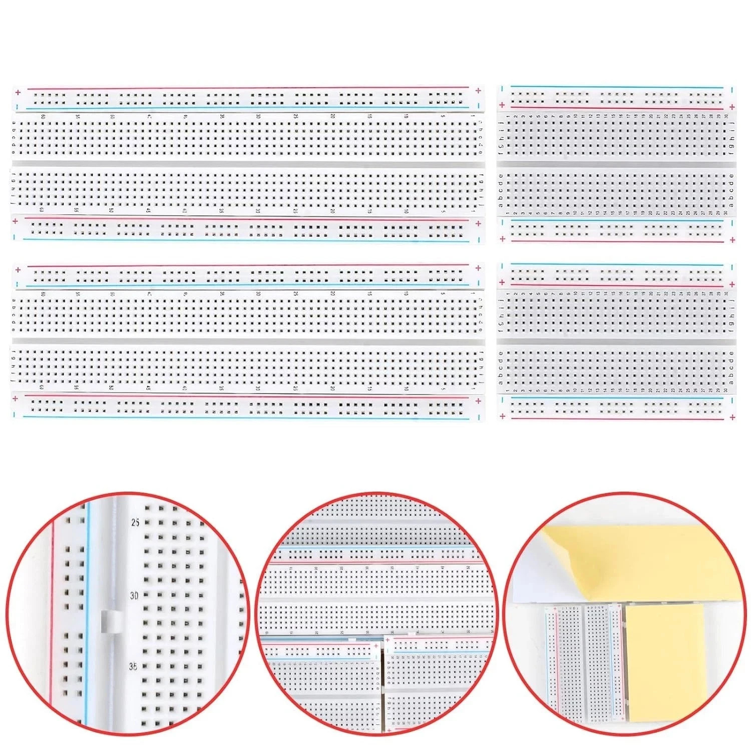 6 PC MB-102 830 Point Prototype PCB Solderless Breadboard Protoboard Kit