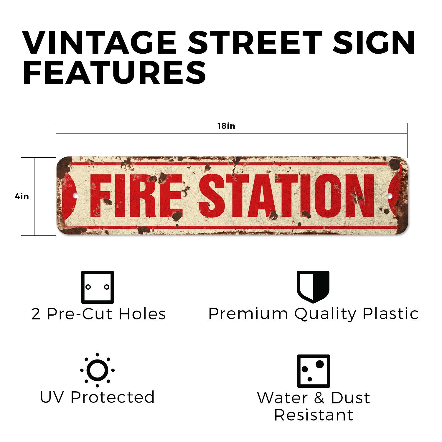 FIRE STATION Vintage Style Street Sign firefighter house fireman trucks cook