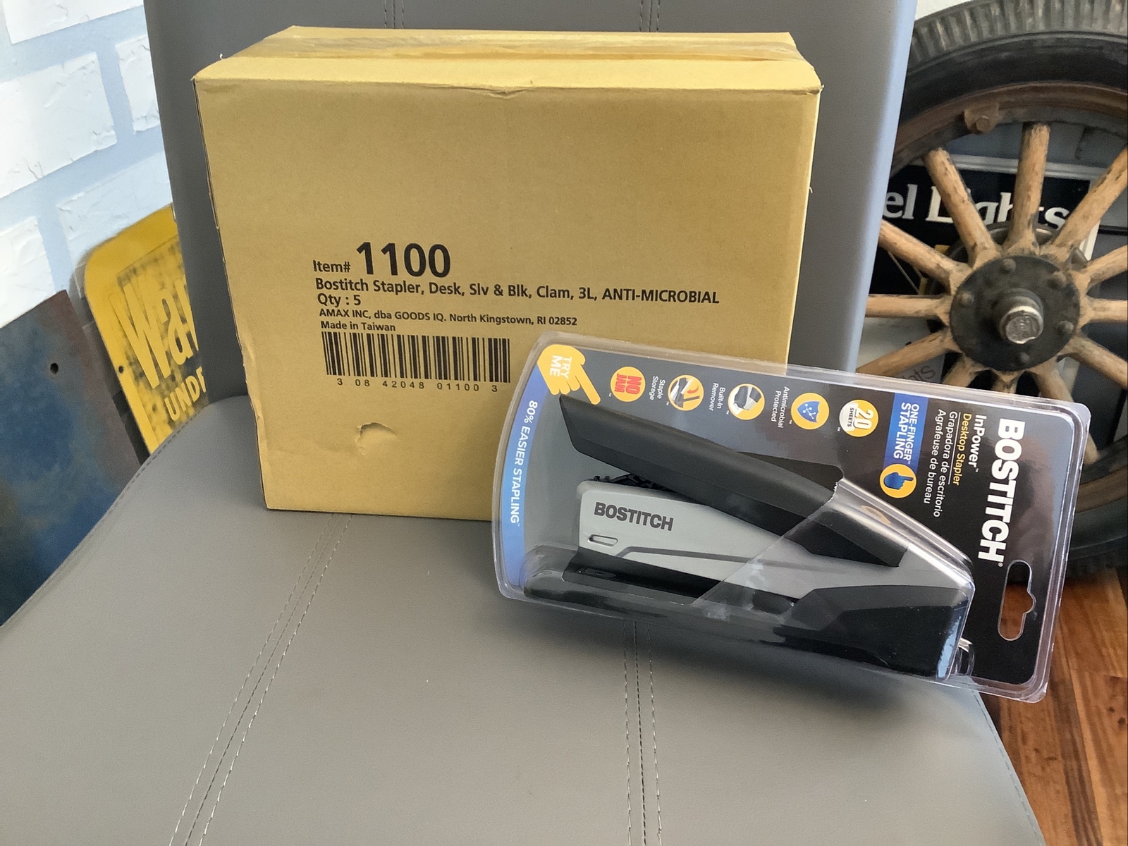 NEW BOX OF 5! Bostitch Stapler Inspire One Finger Stapling 20 Sheets Desktop