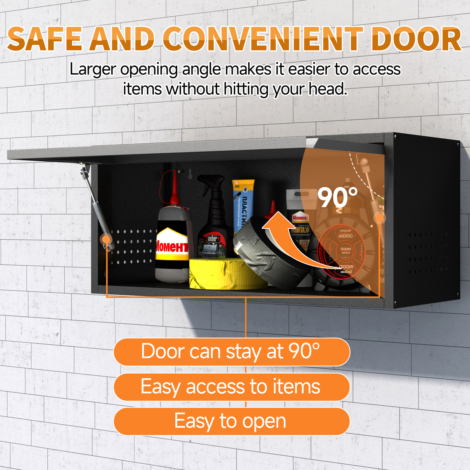 Wall Mount Metal Cabinet W/shelf,Hanging Garage Storage Cabinet Kitchen Cupboard