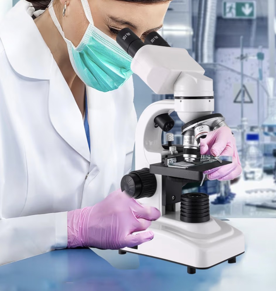 Compound Microscope, 40X-2500X, WF10x and WF25x Eyepieces, Dual Lighting & Mecha