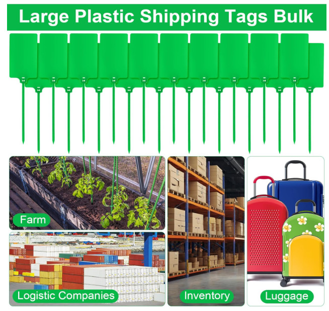 Chunful 500 Pcs Blank Plastic Tags Shipping Tags 3.94″x 2.36″ Waterproof Sealing