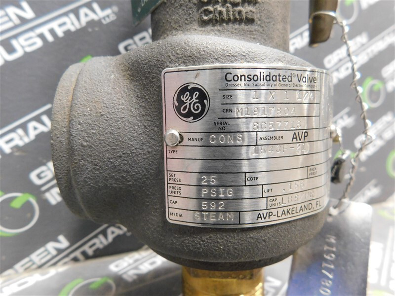 USED GE Dresser 1543F-21 Consolidated Valve 1 X 1 1/4 592 Lbs/hr .156 Lift