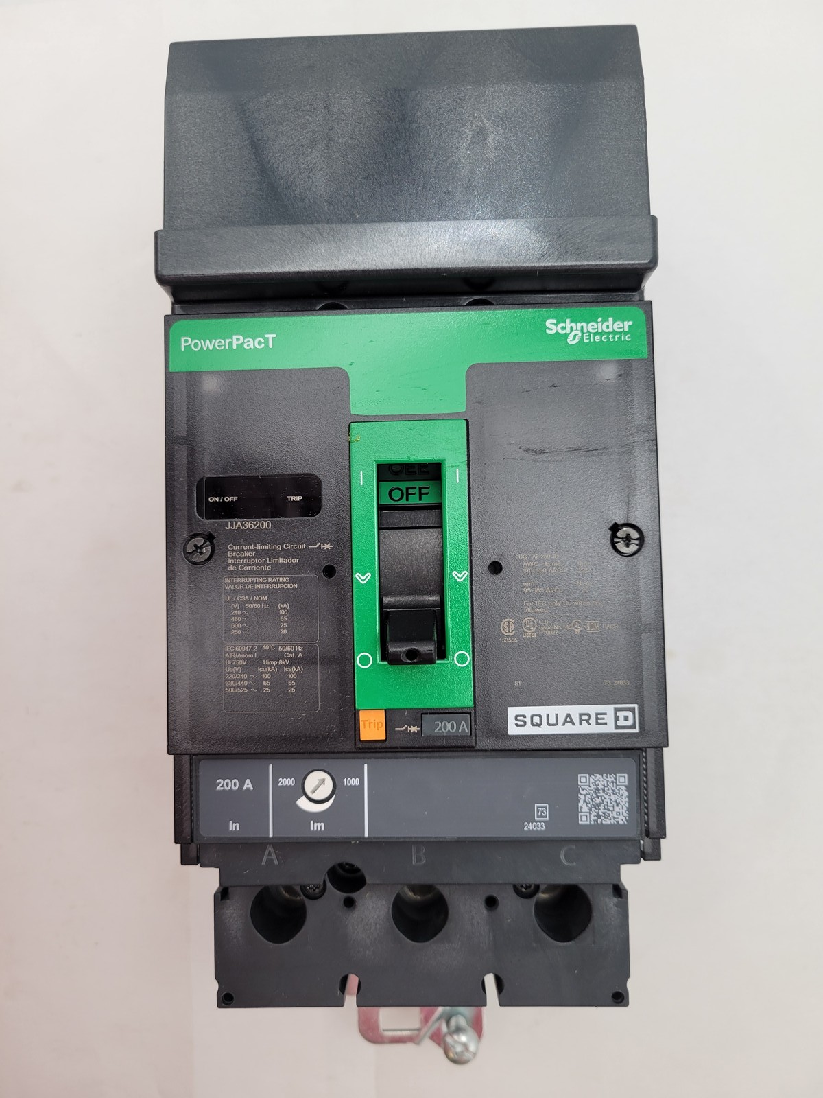 Square D JJA36200 I-Line Circuit Breaker 200A 3P 600V