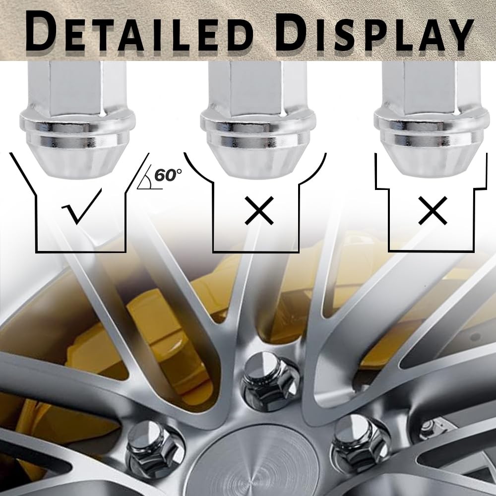 14×1.5 Chrome OEM Lug Nuts for 2015-2020 Mustang Edge MKX MKZ Aviator