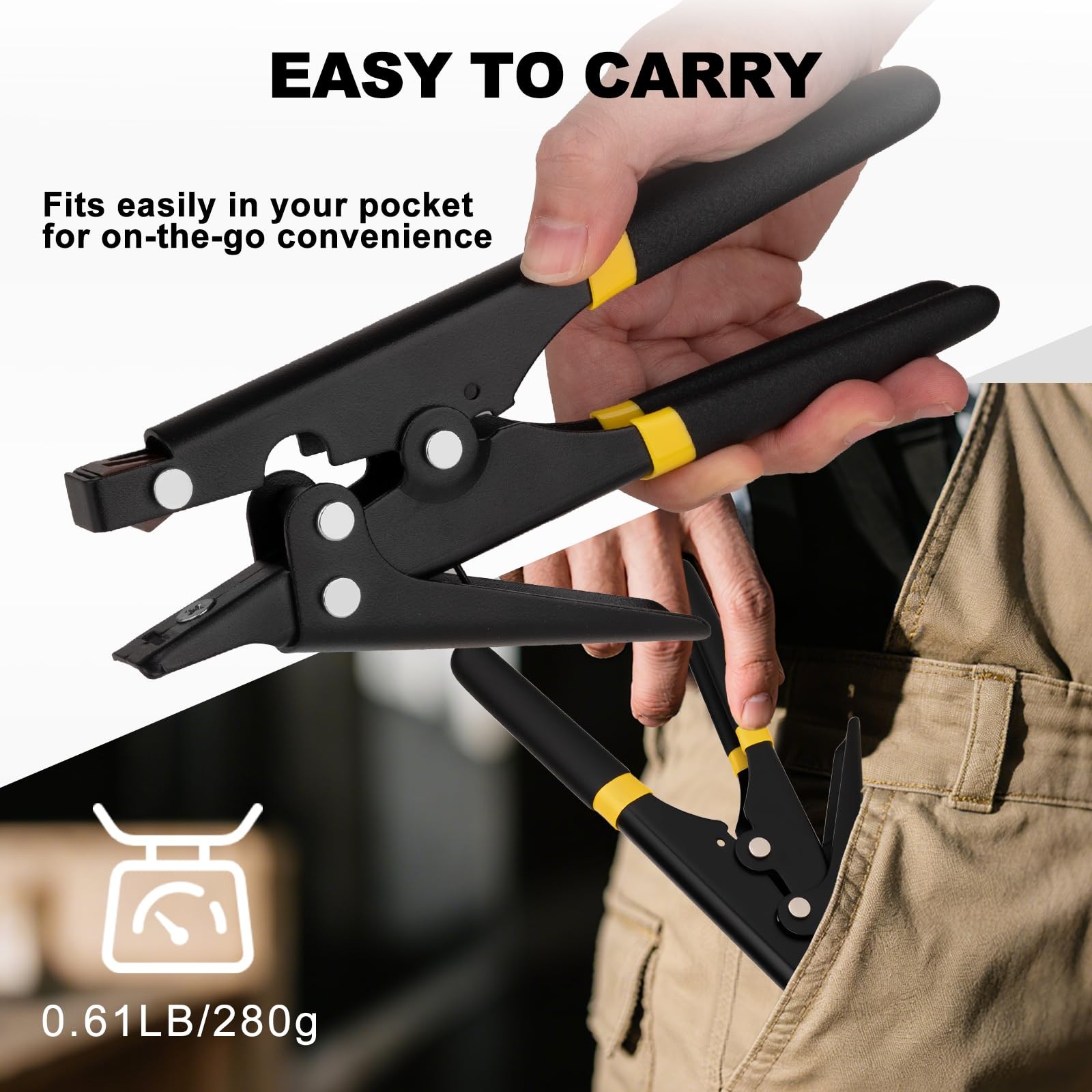 JIOUXIP Zip Tie Tool, Tensioning and Cutting Tool for Black Yellow