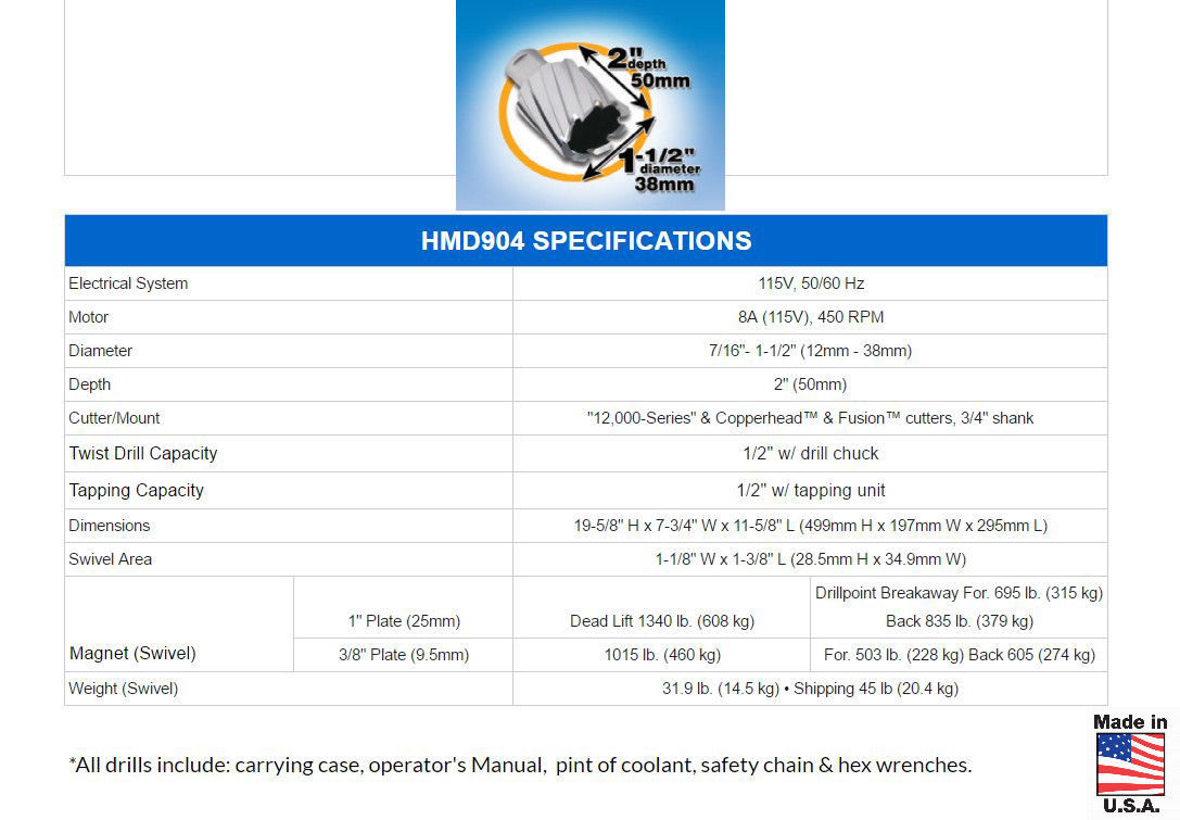 Hougen HMD904S 115-Volt Swivel Base Magnetic Drill