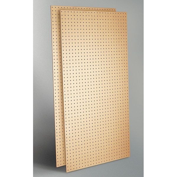 Zoro Select 6Ye32 Round Hole Pegboard, 24 In H X 48 In W X 1/4 In D, 2 Panels