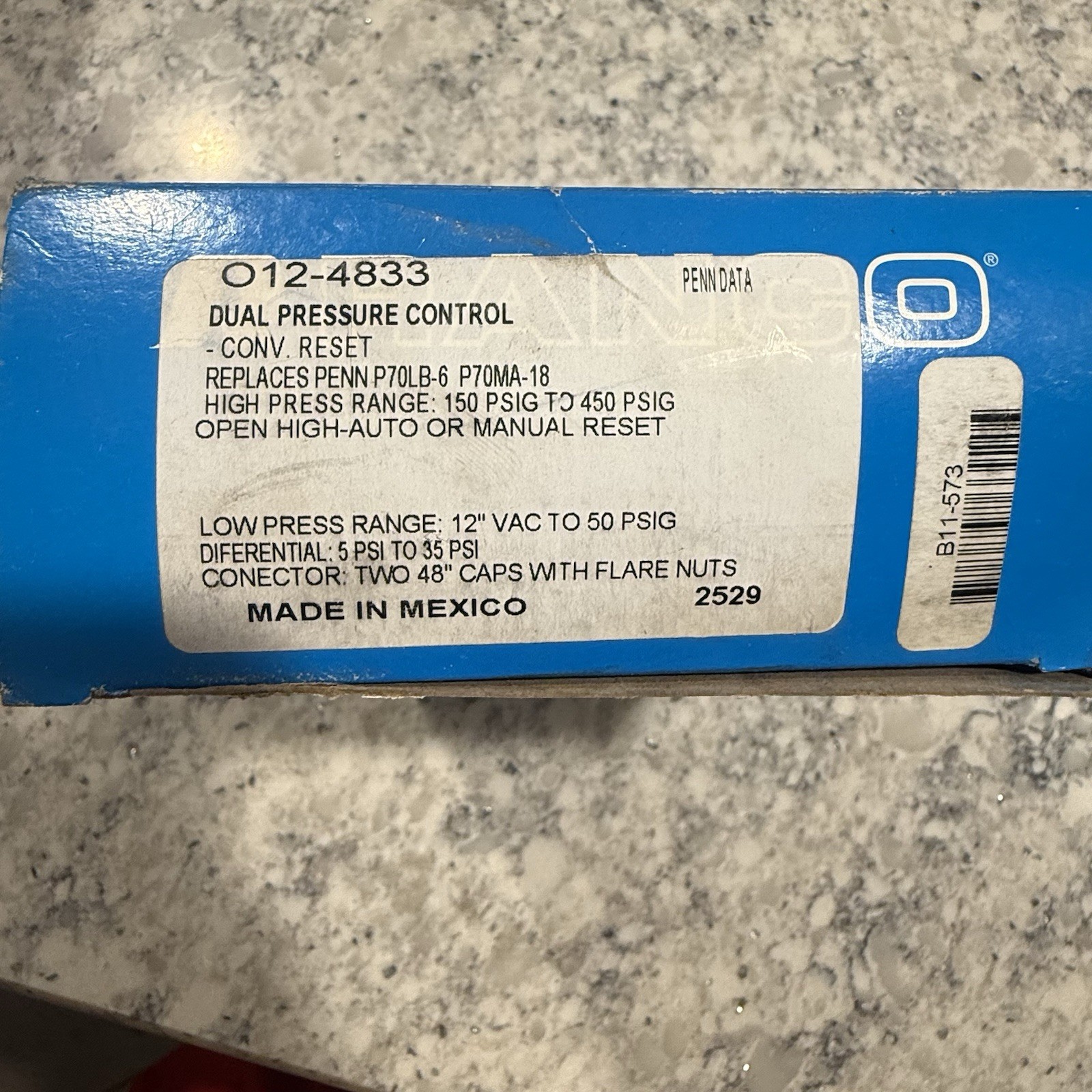 Ranco O12-4833 Compact Dual Pressure Control, 24/240 V