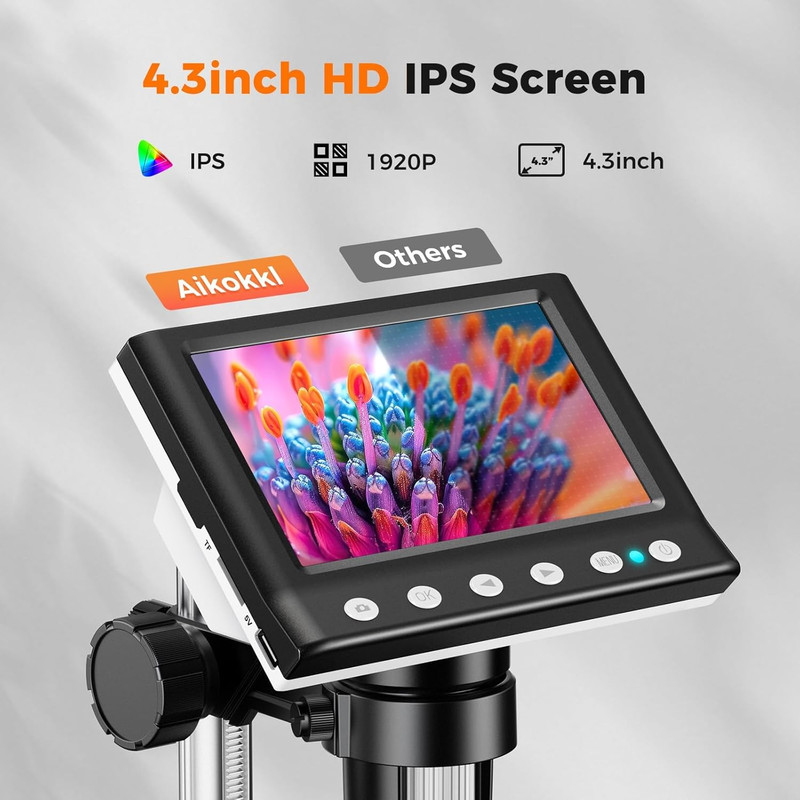 4.3 Inch LCD USB Digital Microscope 1000X Magnifier for Coins Jewelry Repair