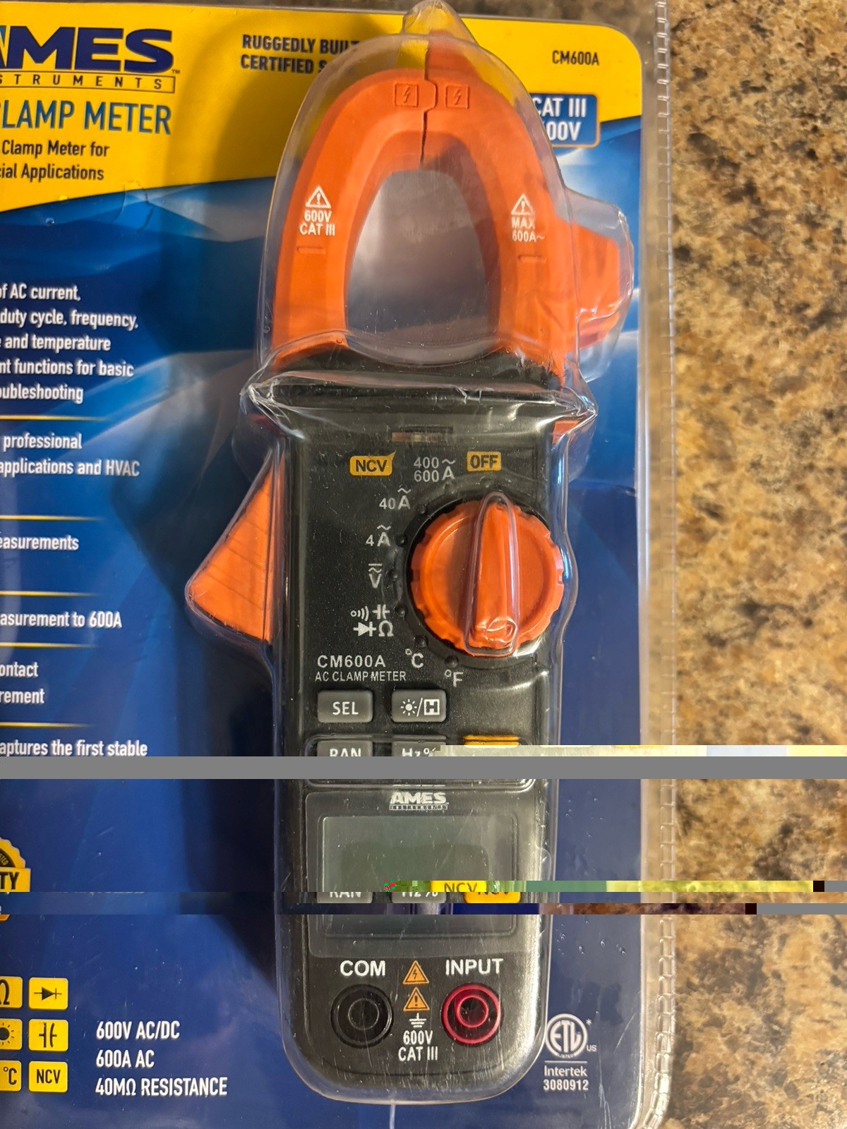 Ames Instruments CM600A Cat III 600 V AC Compact Clamp Meter Digital