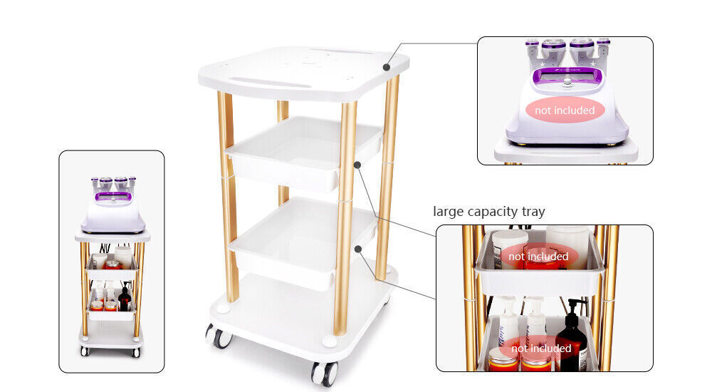 Beauty Salon Trolley Esthetician SPA Equipment Storage Stand Trolley Cart 360??