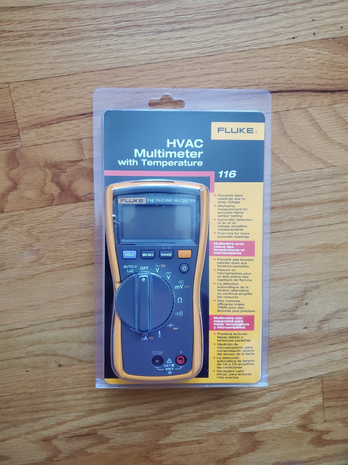 Fluke 116 HVAC True RMS Multimeter with Temperature and Hard Carring Case