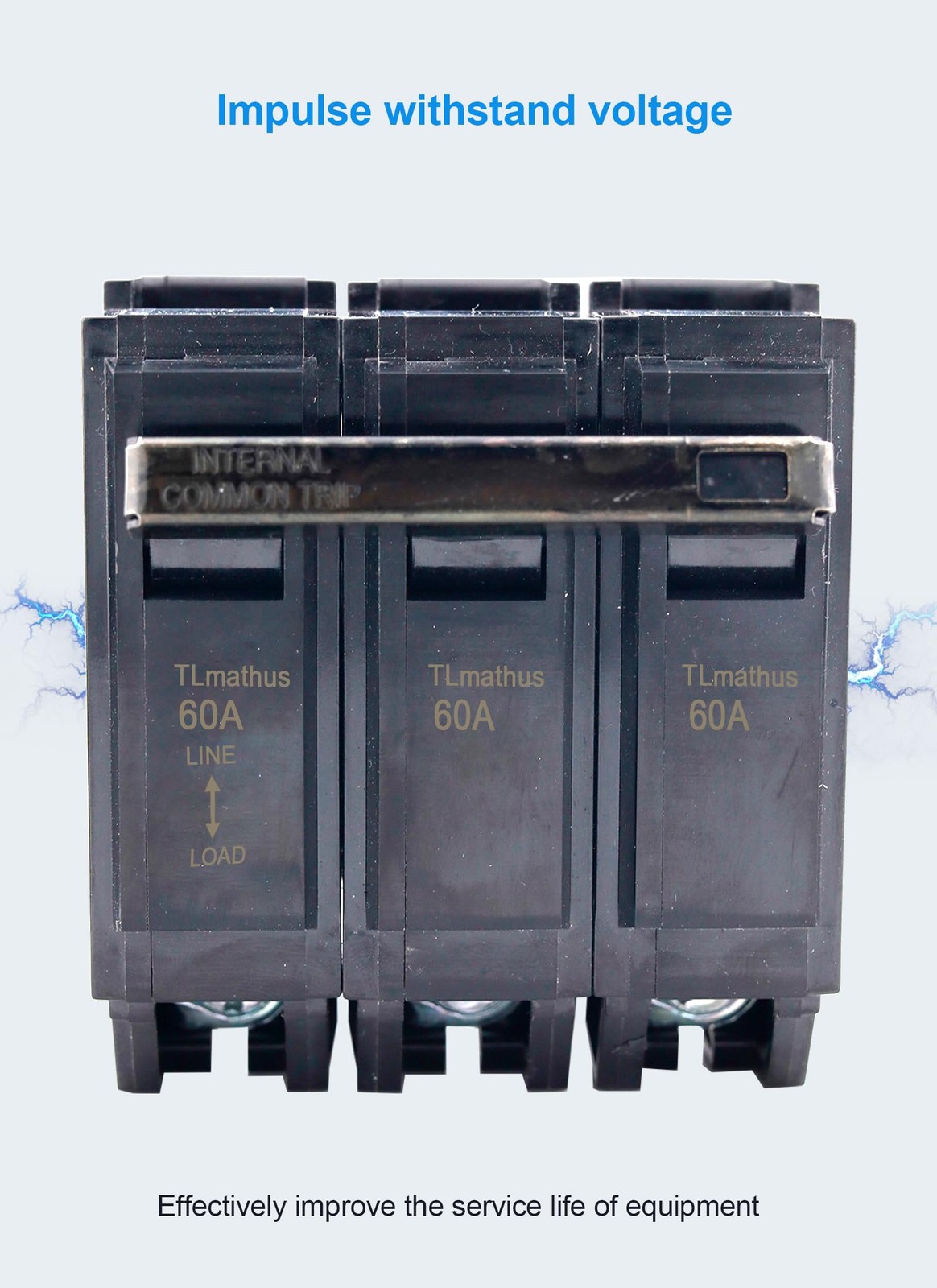 60 amp 3 Pole Breaker Plug-in Mount Type THQL Feeder Molded Case Circuit Brea…